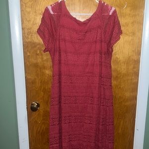 Red dress with lace